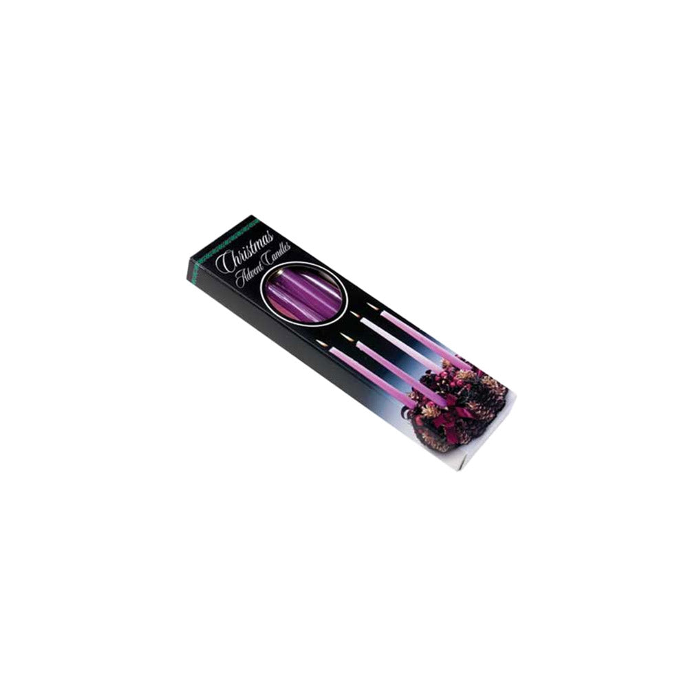 Advent Candles, 10 inch long: Set of 4 (3 Purple,1 Pink)