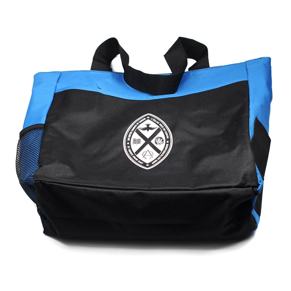 Crest Tote Bag: Blue/Black
