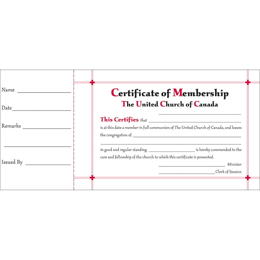 Certificate of Membership Book