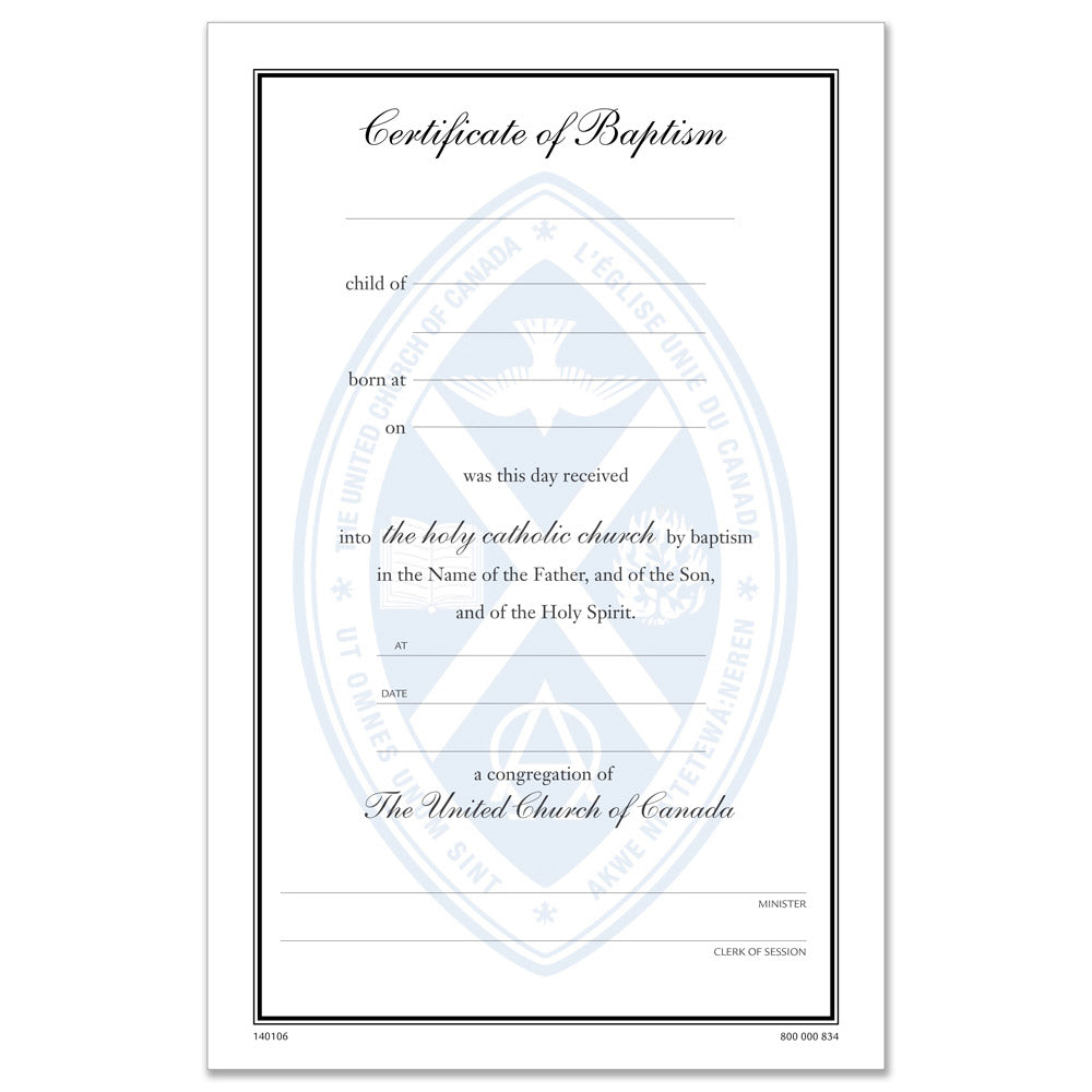 Certificate of Baptism #61